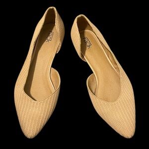 Nordstrom Rack Tan Pointed Toe Ballet Flats Slip On Sz 9 M